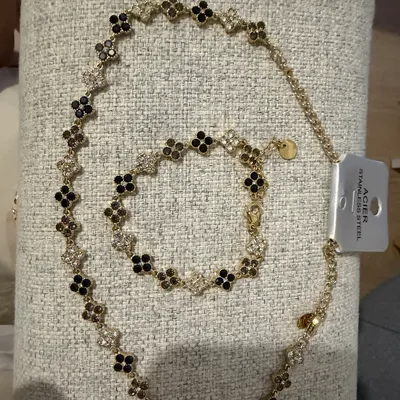 Ensemble collier et bracelet Trèfle 